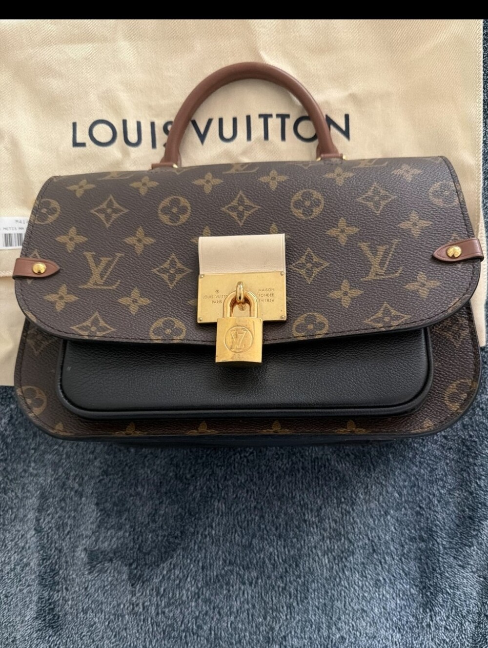 Louis Vuitton VAUGIRARD Brown Monogram Coated Canvas Lock Shoulder Bag